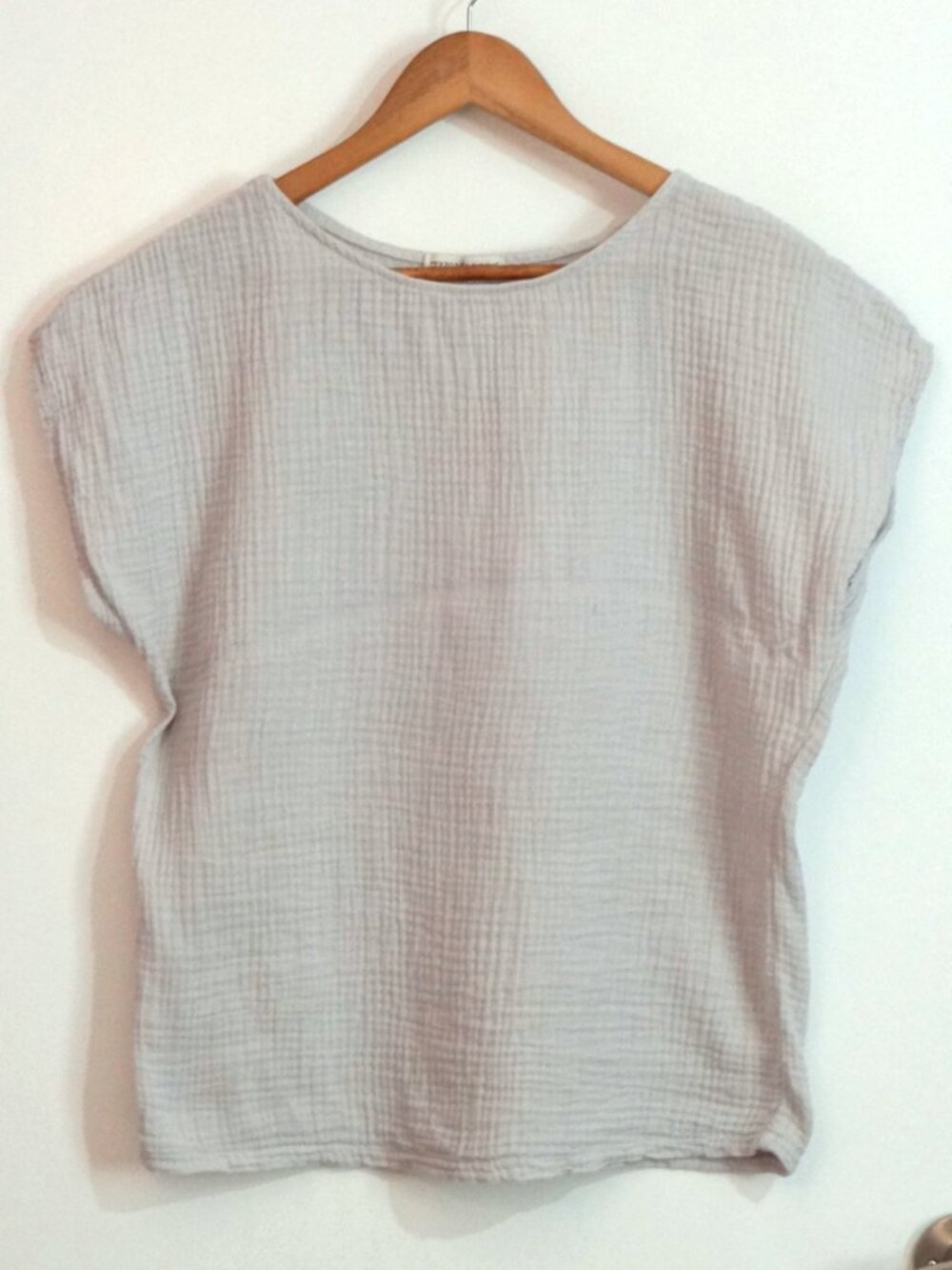 100% Cotton Grey Top Terzo Millennio Made in Italy